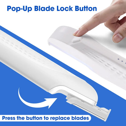 Electric Women Sonic Dermaplaning Razor Facial Exfoliation Hair Remover LED Face Fuzz Hair Scraper 6 Cutter Head Portable Shaver